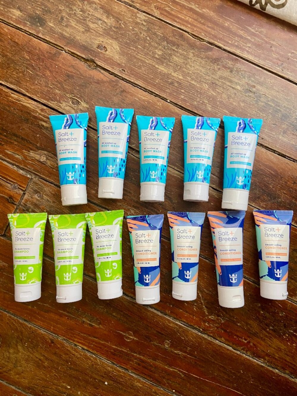 Lot of 12 Royal Caribbean SALT+BREEZE Body Wash Conditioner Shampoo